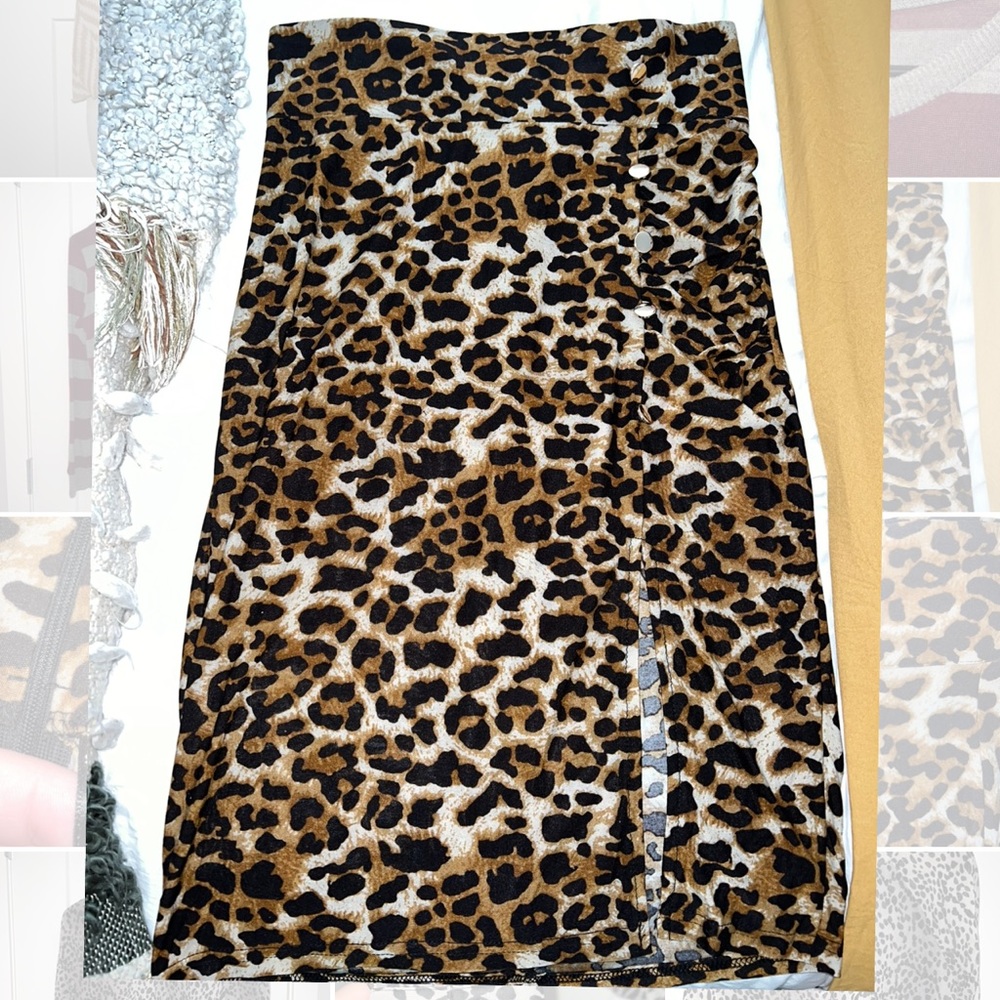 Cheetah MIDI Skirt with slit